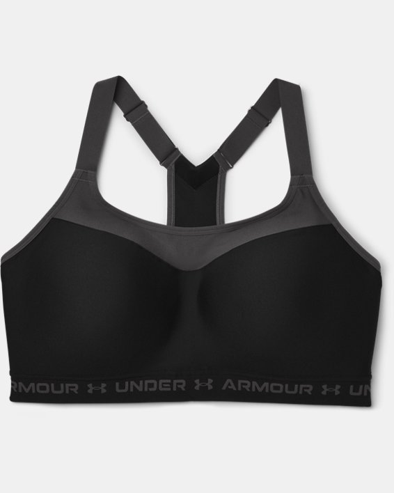 Women's Armour® High Crossback Sports Bra, Black, pdpMainDesktop image number 2